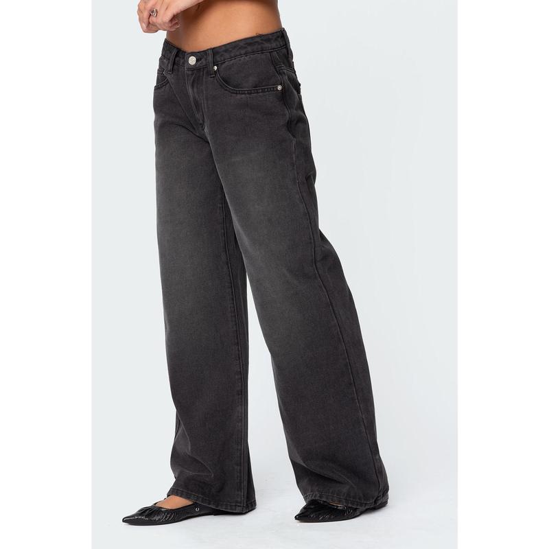 1980 Leopard Patch Low Rise Jeans